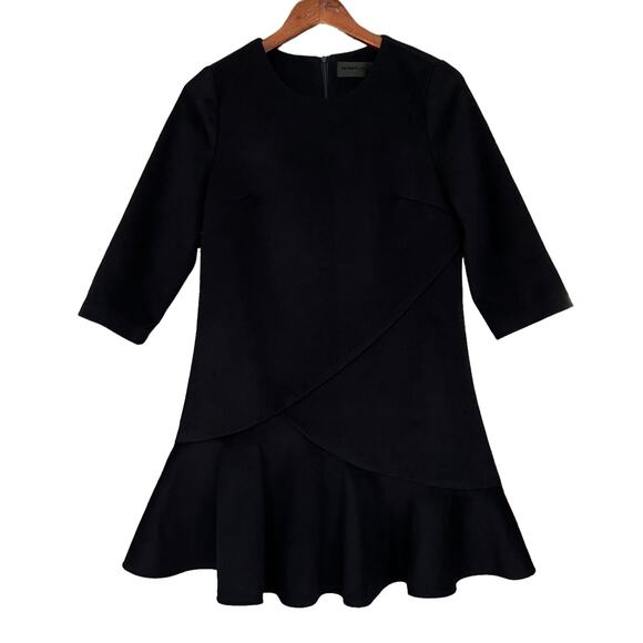 Blaque Label‎ Wool Blend Mini Dress Women's Size Small S Ruffles 3/4 Sleeve - Picture 1 of 9